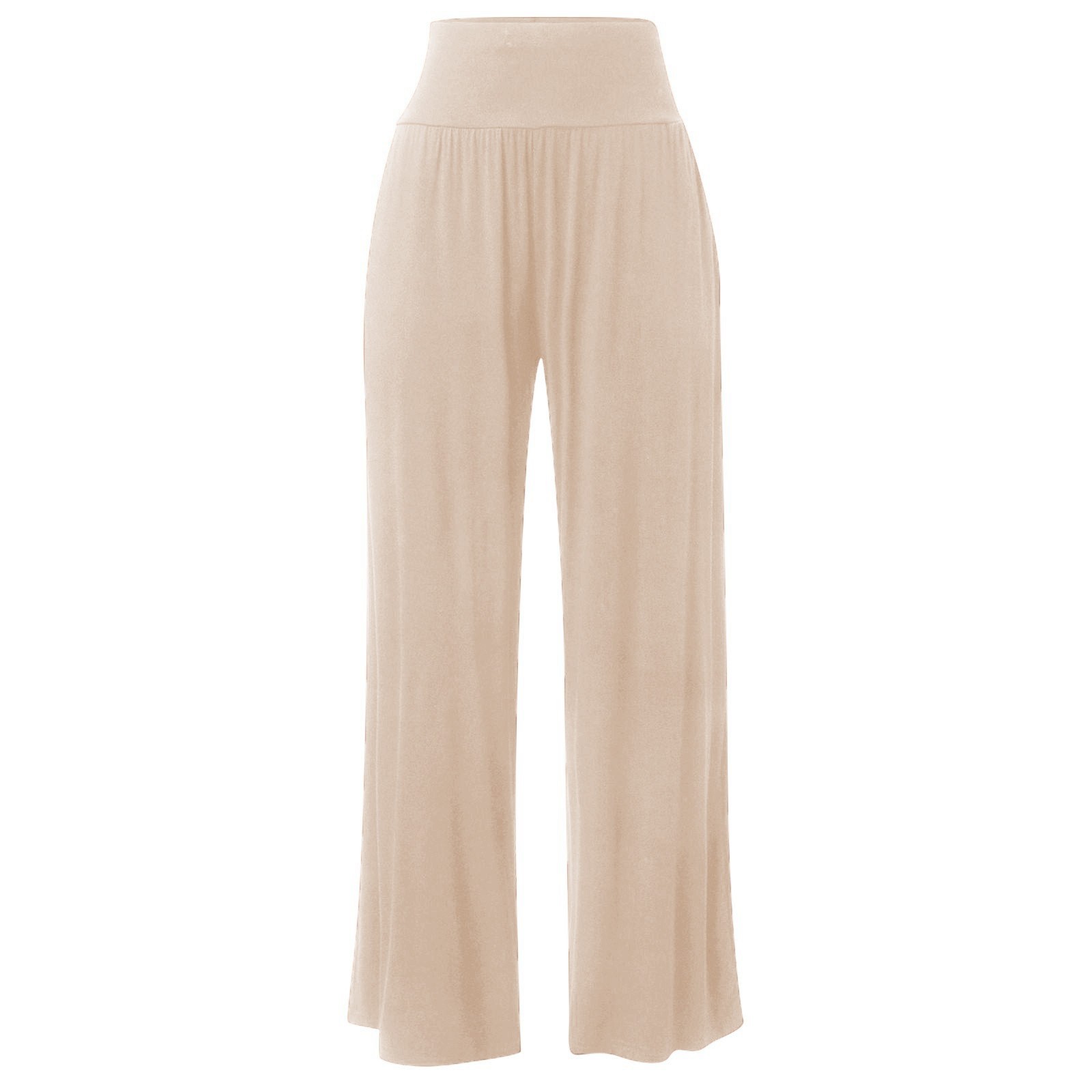 thumbnail image 4 of Pantalones de yoga anchos con bolsillos para mujer - Pantalones palazzo de cintura alta, poliéster/spandex, para todas las ocasiones - Tallas S-XXL, 4 of 6